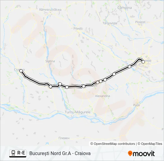 R-E Train Line Map
