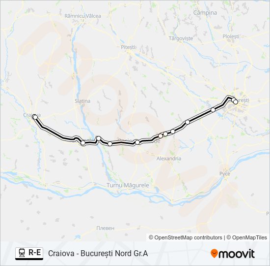 R-E train Line Map