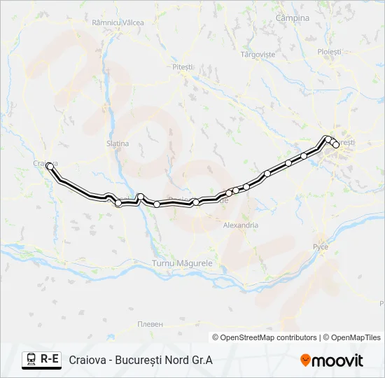 R-E Train Line Map