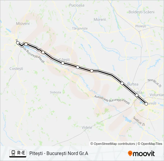 R-E Train Line Map