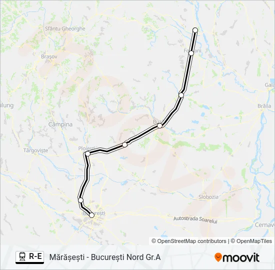 R-E Train Line Map