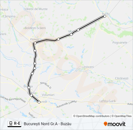 R-E Train Line Map