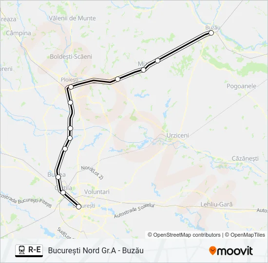 R-E Train Line Map