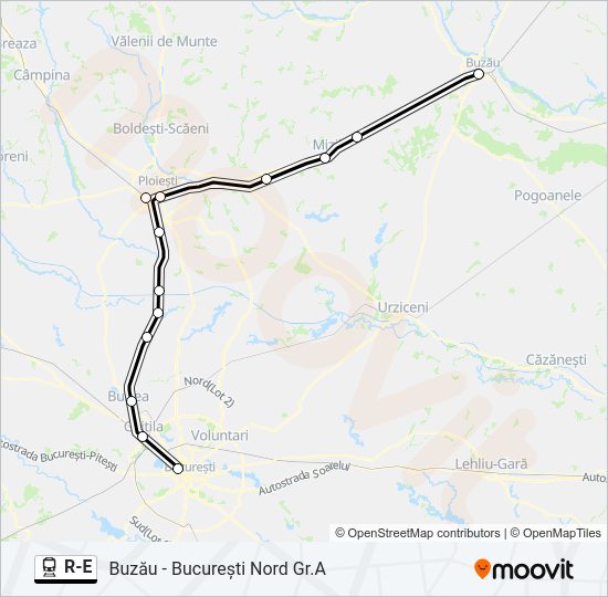 R-E Train Line Map