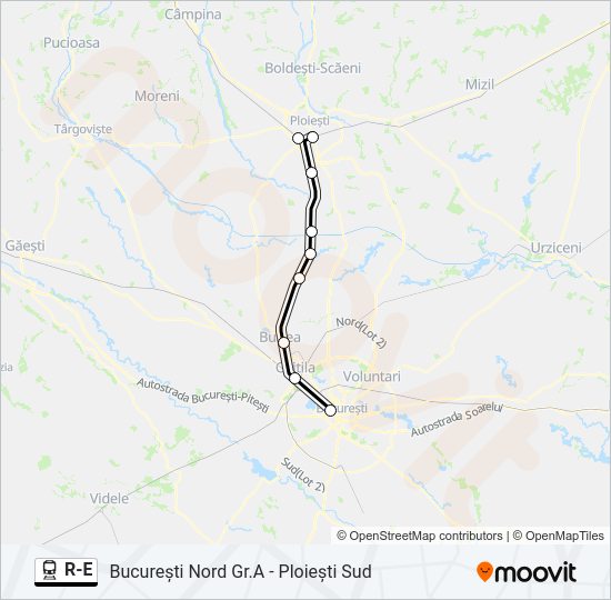 R-E Train Line Map