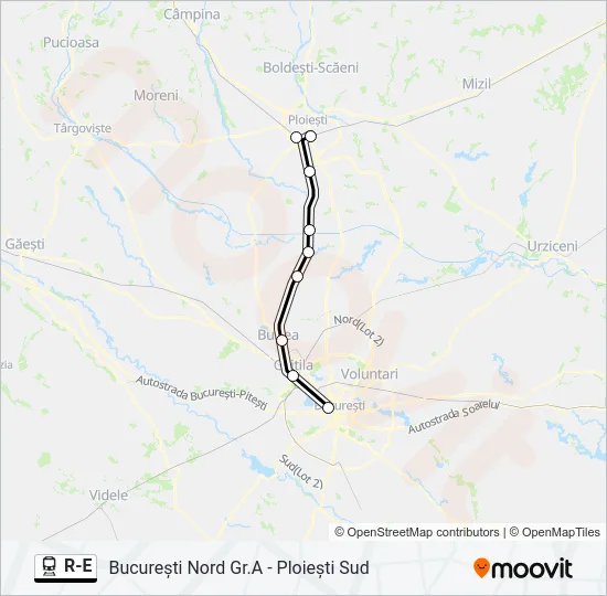 R-E Train Line Map
