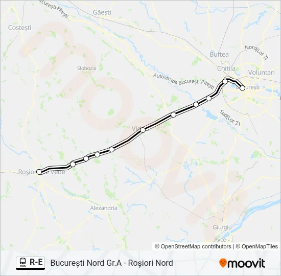 R-E Train Line Map