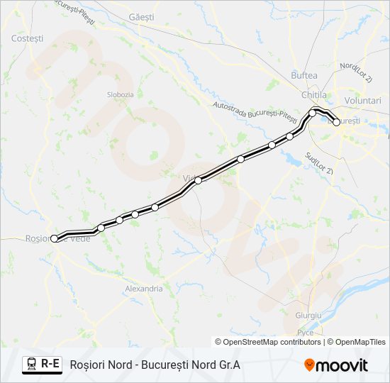 R-E Train Line Map