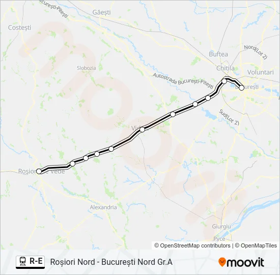 R-E Train Line Map
