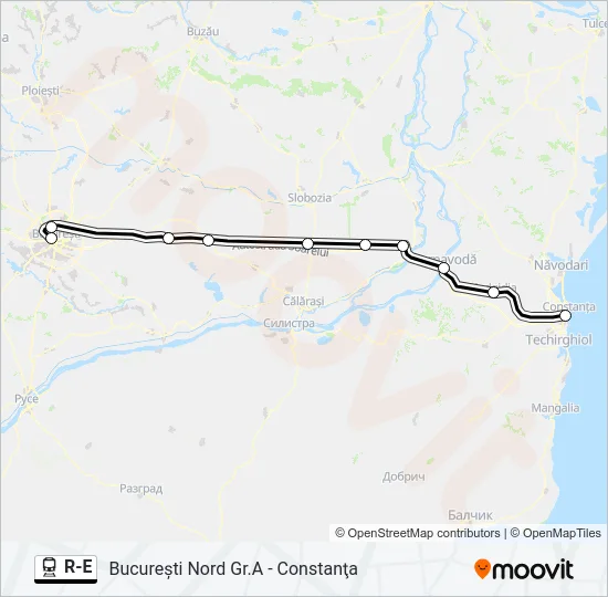 R-E Train Line Map
