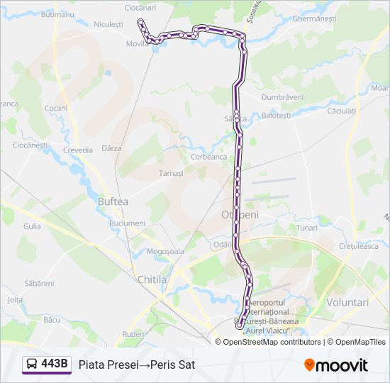 Hartă linie autobuz 443B