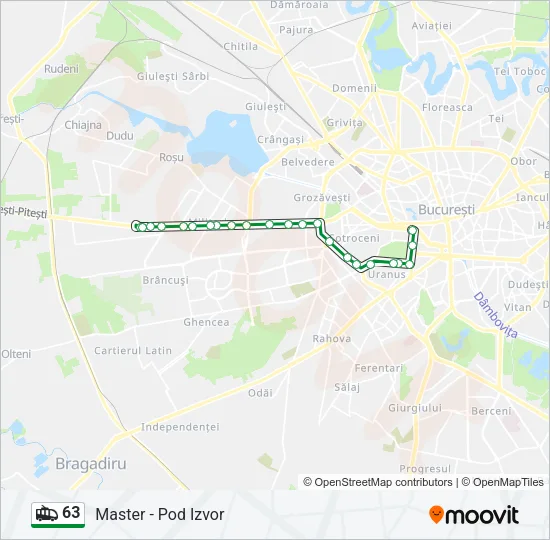 63 Trolleybus Line Map