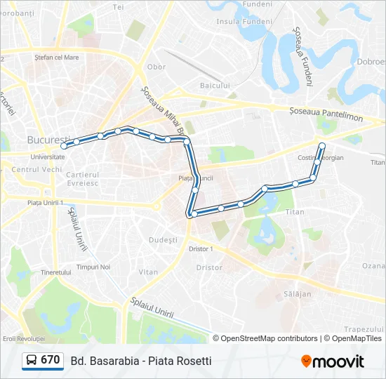 670 Bus Line Map