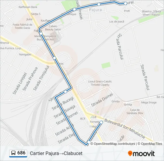 686 Bus Line Map