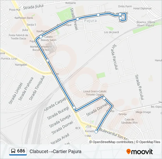 686 Bus Line Map