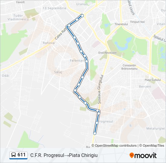 611 Bus Line Map