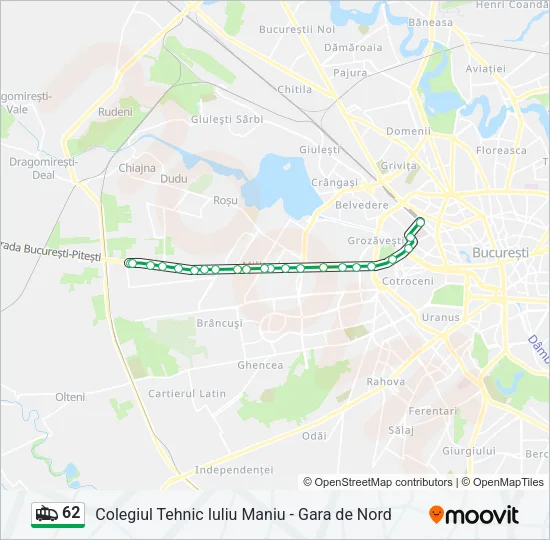 62 Trolleybus Line Map