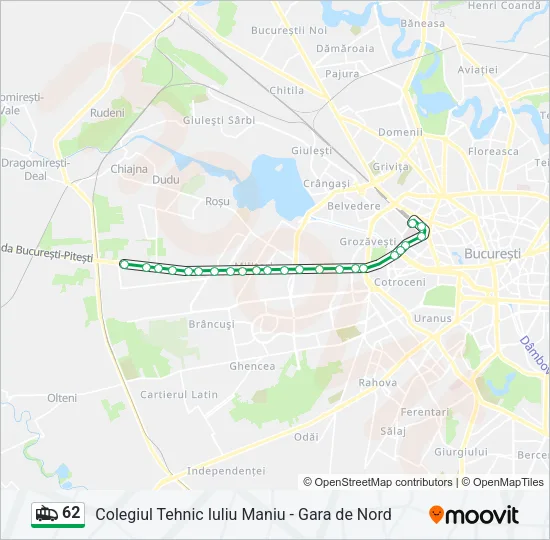 62 Trolleybus Line Map