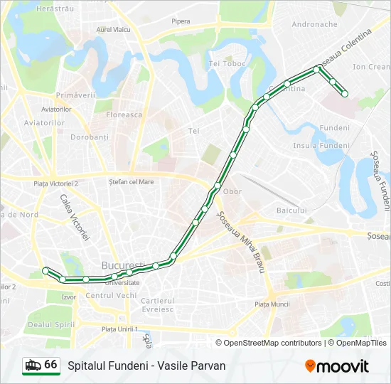 66 Trolleybus Line Map