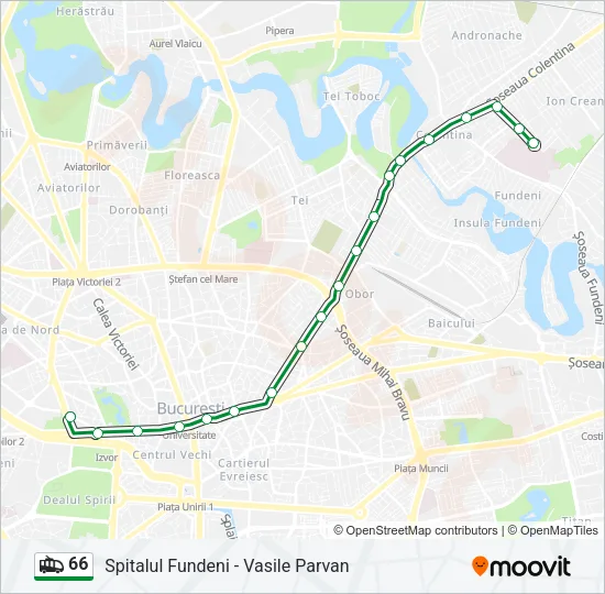 66 Trolleybus Line Map
