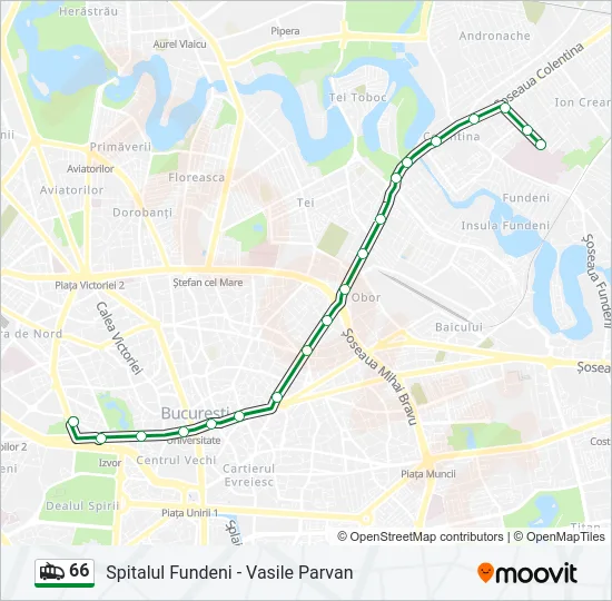 66 Trolleybus Line Map