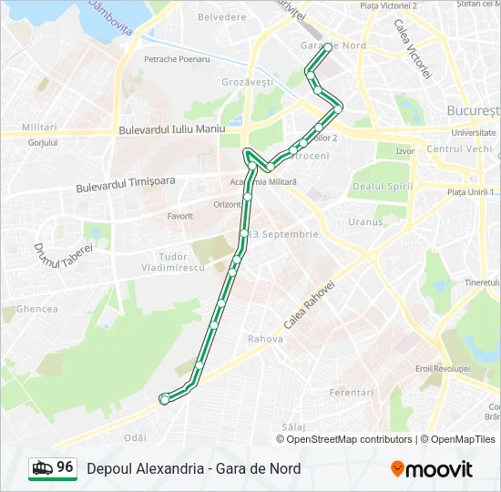 96 Trolleybus Line Map