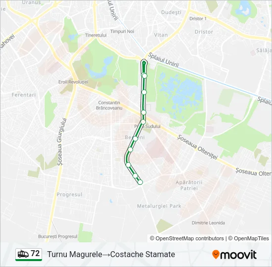 72 Trolleybus Line Map