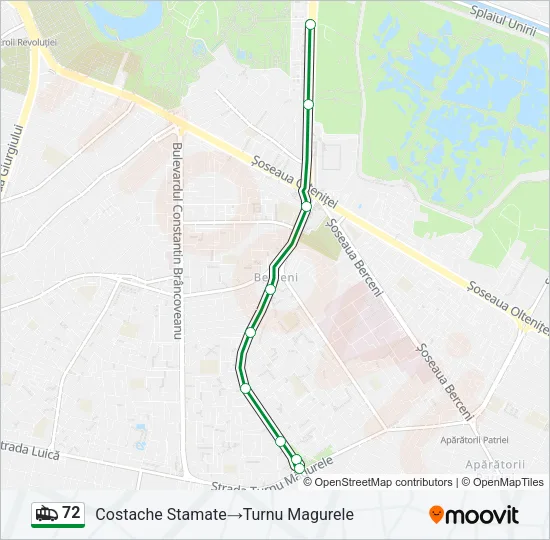 72 Trolleybus Line Map