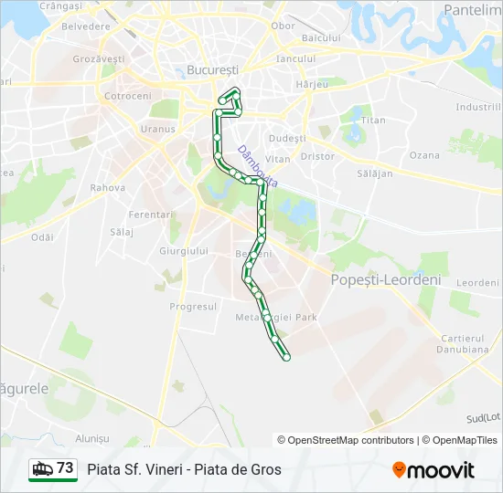 73 Trolleybus Line Map