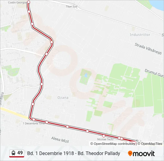 49 Tram Line Map