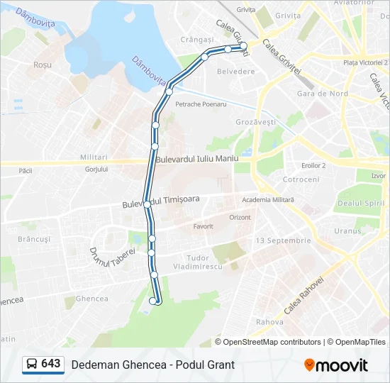 643 Bus Line Map