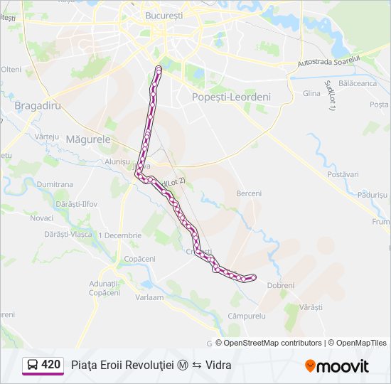 420 Route: Schedules, Stops & Maps - Piața Eroii Revoluției Ⓜ②‎→Vidra ...