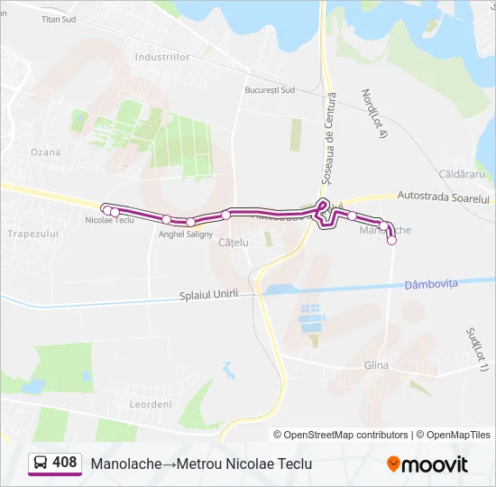 408 Bus Line Map