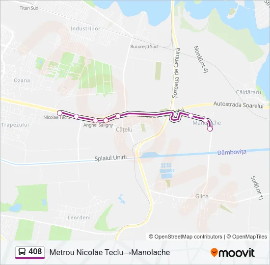 408 Bus Line Map