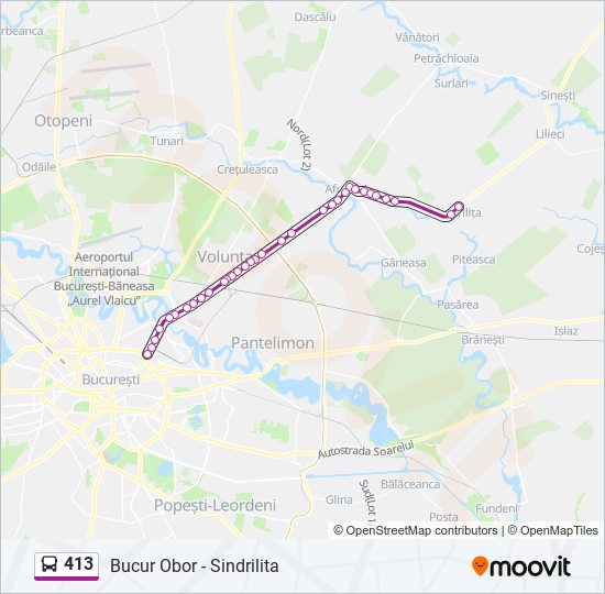 413 bus Line Map