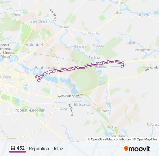 452 bus Line Map