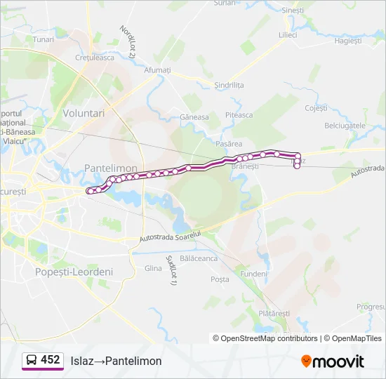 452 Bus Line Map