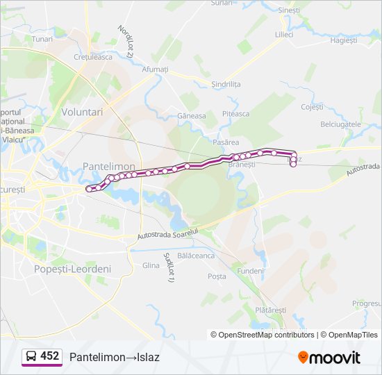 452 bus Line Map