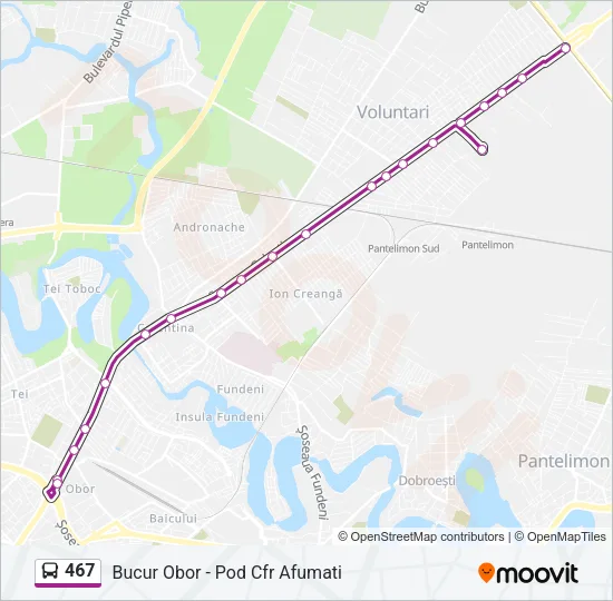 467 Bus Line Map