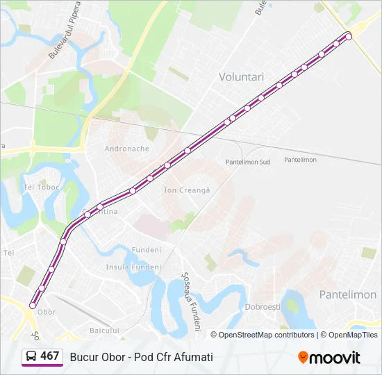 467 Bus Line Map