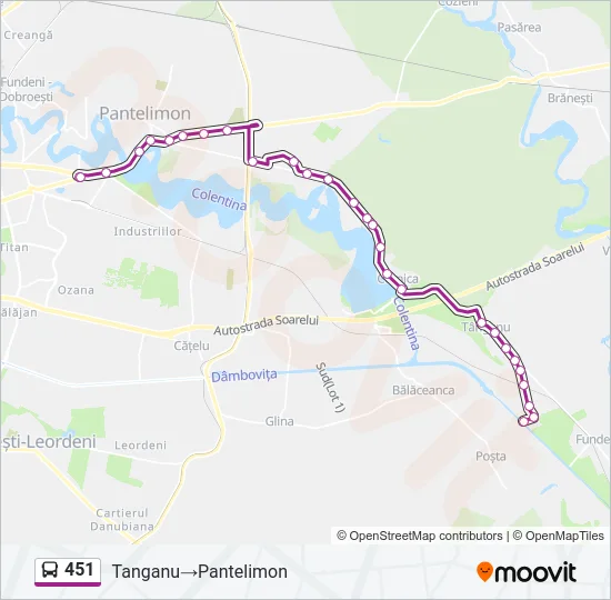 451 Bus Line Map