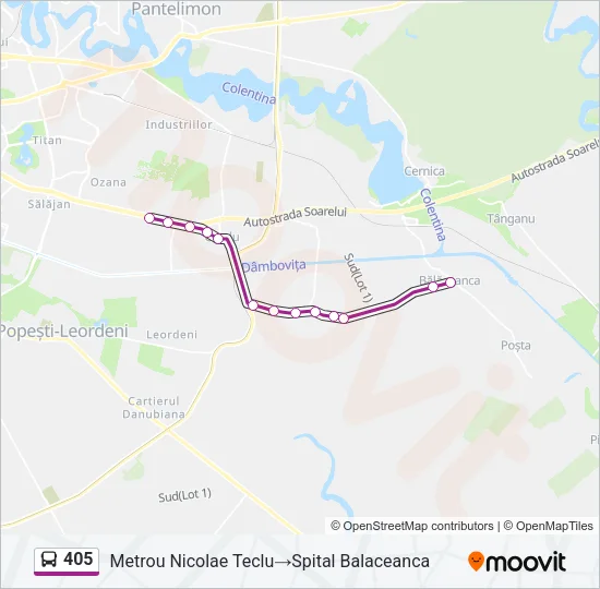 405 Bus Line Map