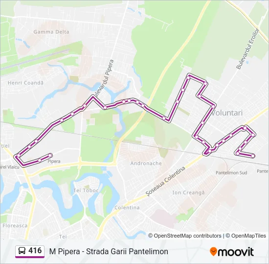 416 Bus Line Map