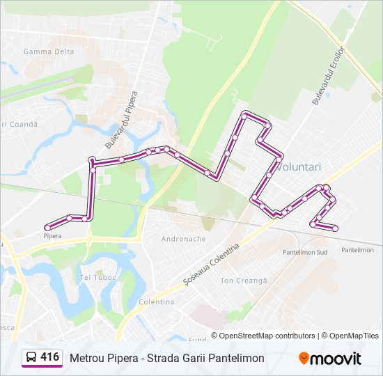 416 bus Line Map