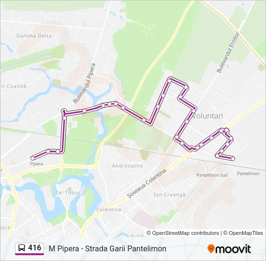 416 Bus Line Map