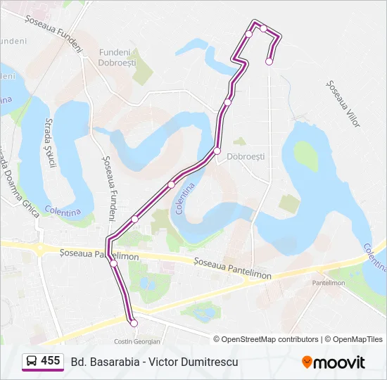 455 Bus Line Map