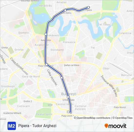 M2 Metro Line Map