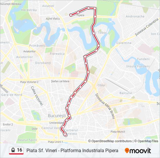 16 tram Line Map