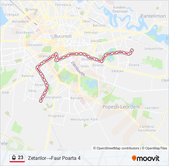 23 tram Line Map