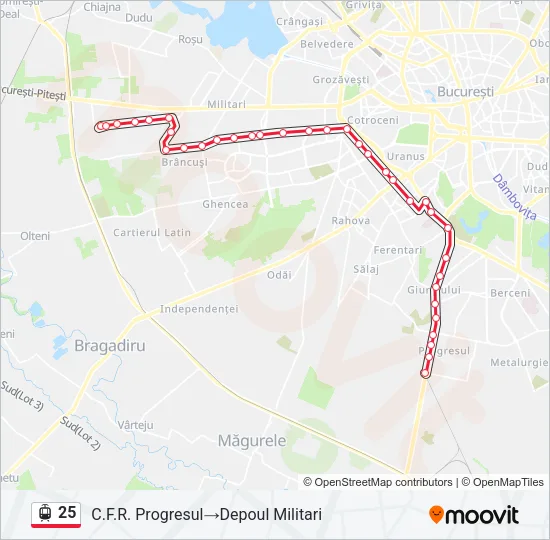 25 Tram Line Map